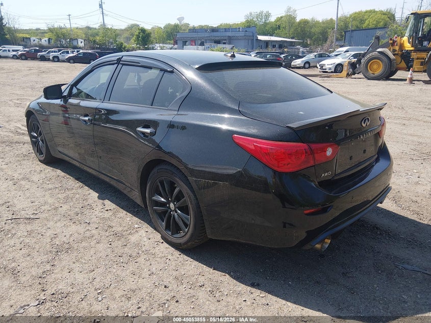 2014 Infiniti Q50 VIN JN1BV7AR9EM691628 IAAI salvage auction — FRONT END, Salvage (Rhode Island), sold $1,425 on 2026-07-07 (photo 3)