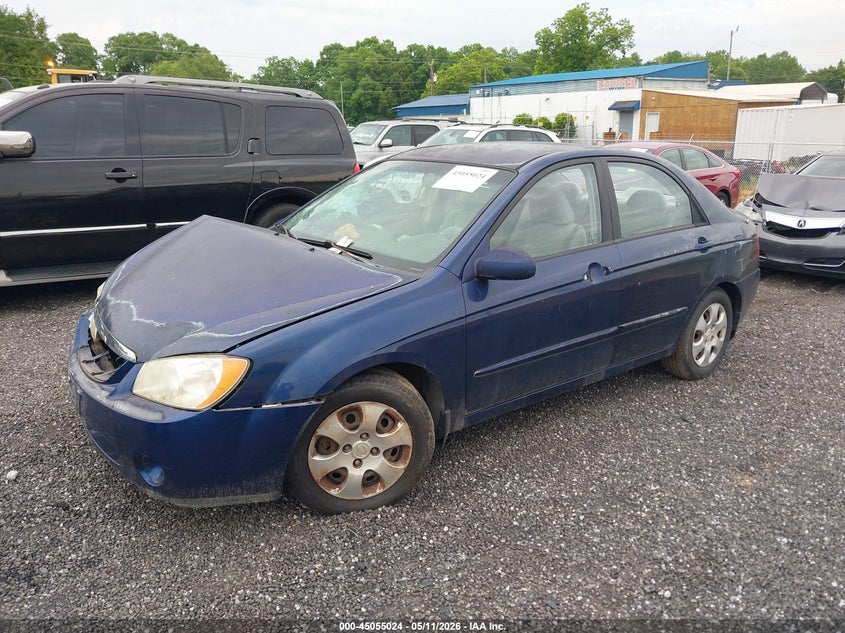 2006 Kia Spectra VIN KNAFE121565314422 IAAI salvage auction — RIGHT FRONT, Salvage (South Carolina), sold $25 on 2026-07-21 (photo 2)