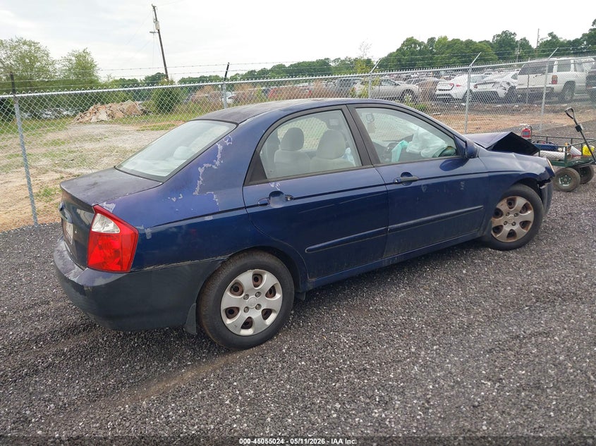 2006 Kia Spectra VIN KNAFE121565314422 IAAI salvage auction — RIGHT FRONT, Salvage (South Carolina), sold $25 on 2026-07-21 (photo 4)