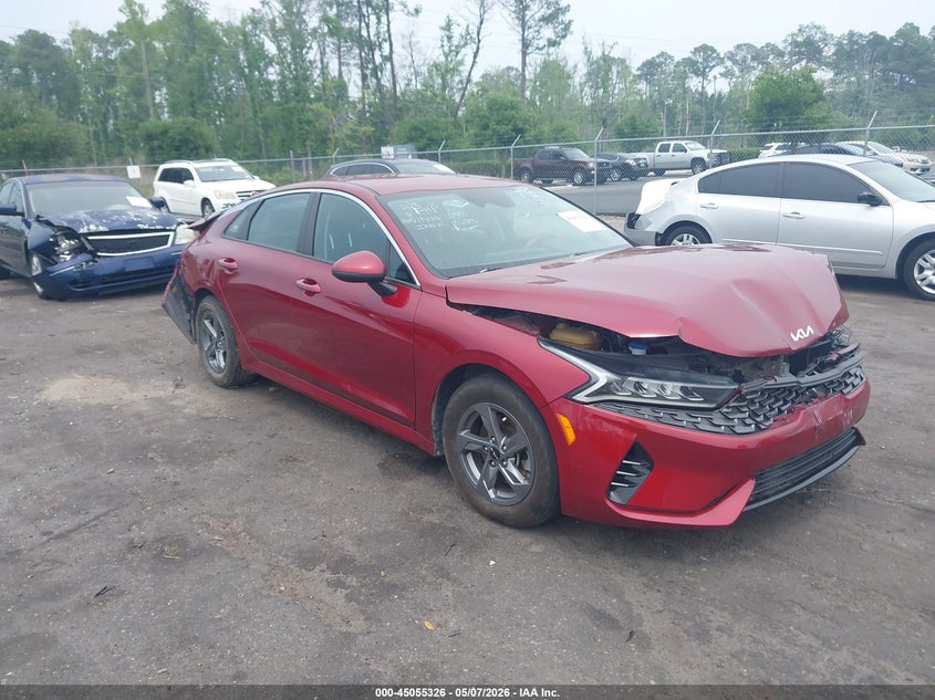 2023 Kia K5 VIN 5XXG14J25PG195055 IAAI salvage auction — FRONT & REAR, Certificate Of Destruction (Florida), sold $2,300 on 2026-07-28 (photo 1)
