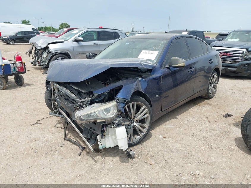 2018 Infiniti Q50 VIN JN1EV7APXJM364502 IAAI salvage auction — FRONT END, Salvage (Texas), sold $600 on 2026-07-29 (photo 2)