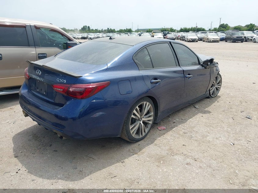 2018 Infiniti Q50 VIN JN1EV7APXJM364502 IAAI salvage auction — FRONT END, Salvage (Texas), sold $600 on 2026-07-29 (photo 4)