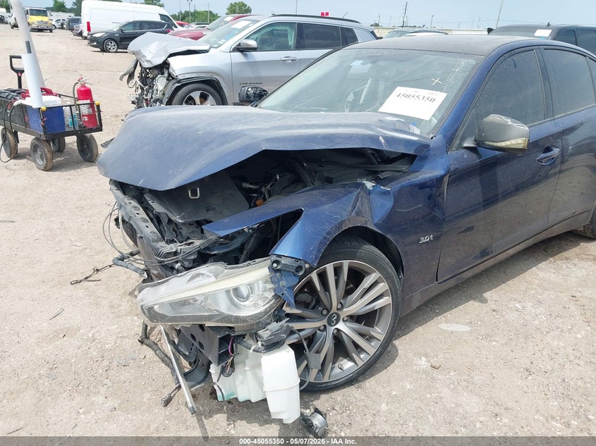 2018 Infiniti Q50 VIN JN1EV7APXJM364502 IAAI salvage auction — FRONT END, Salvage (Texas), sold $600 on 2026-07-29 (photo 6)