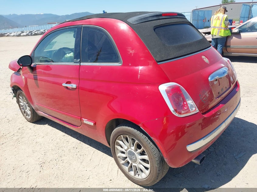 2012 Fiat 500 VIN 3C3CFFER4CT130459 IAAI salvage auction — FRONT END, Salvage (Montana), sold $350 on 2026-08-12 (photo 3)