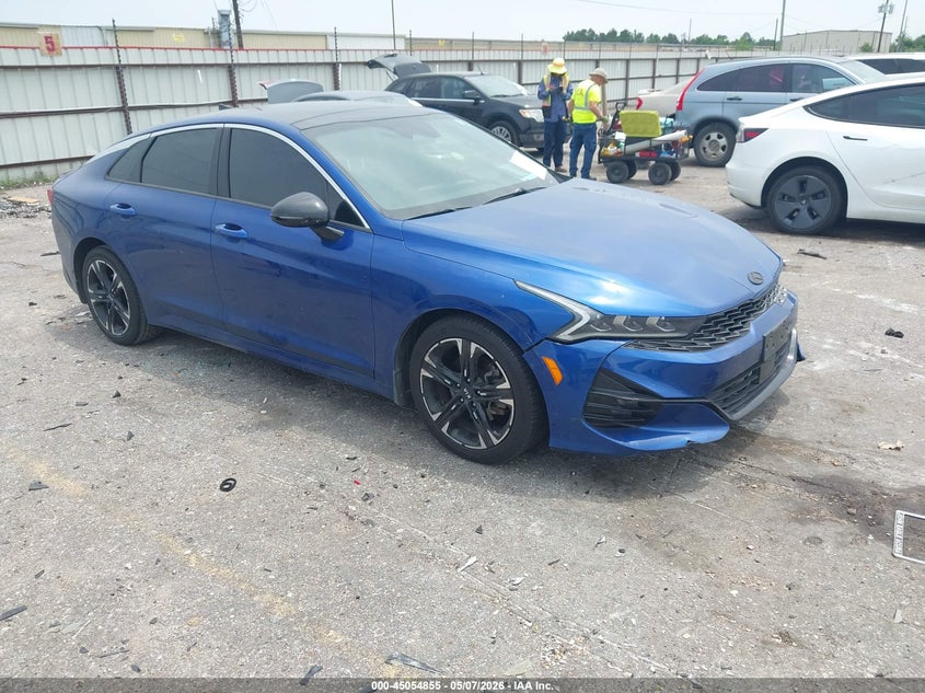 2021 Kia K5 VIN 5XXG64J2XMG011676 IAAI salvage auction — LEFT FRONT, Original (Texas), sold $4,500 on 2026-07-22 (photo 1)