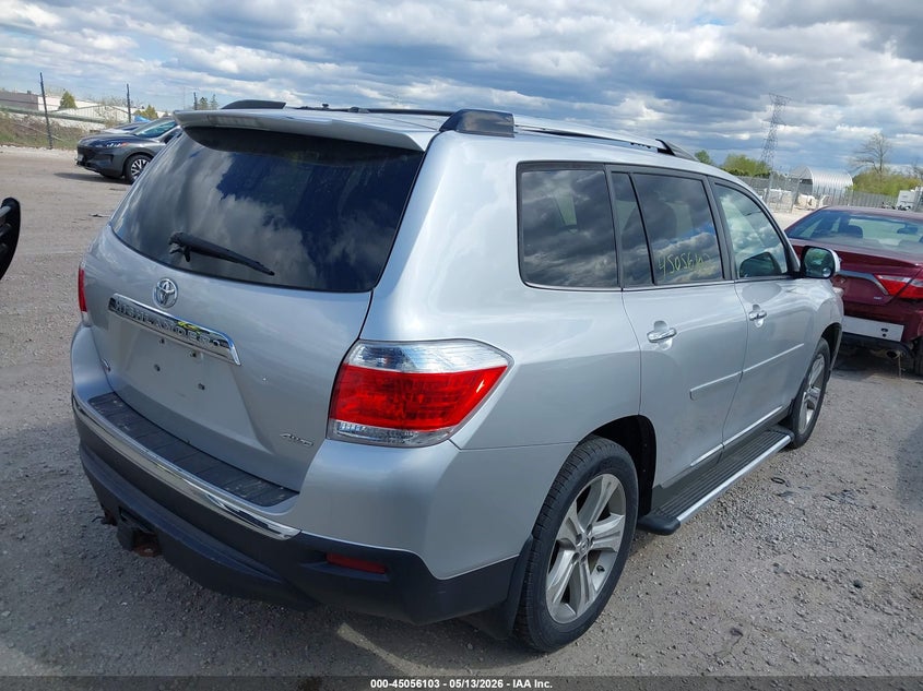 2013 Toyota Highlander VIN 5TDDK3EH8DS185610 IAAI salvage auction — HAIL, Clear (Wisconsin), sold $5,600 on 2026-07-14 (photo 4)