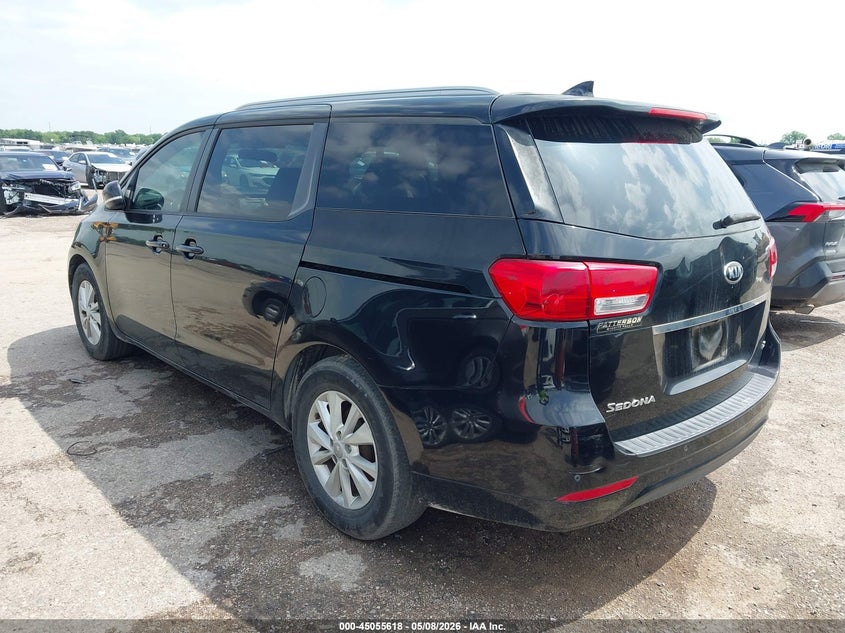 2016 Kia SEDONA VIN KNDMB5C16G6087679 IAAI salvage auction — NORMAL WEAR, Original (Texas), sold $1,400 on 2026-07-14 (photo 3)
