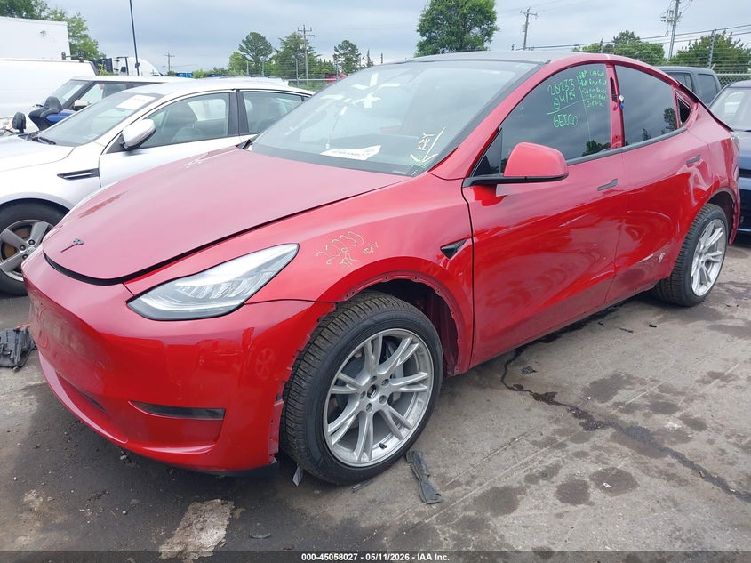 2020 Tesla Model y VIN 5YJYGDEE8LF010016 IAAI salvage auction — REAR END, Salvage (North Carolina), sold $7,675 on 2026-07-30 (photo 2)