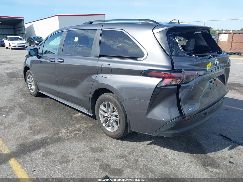 2025 Toyota Sienna VIN 5TDYRKEC1SS225583 IAAI salvage auction — FRONT & REAR, Salvage (Georgia), sold $18,050 on 2026-07-08 (photo 3)