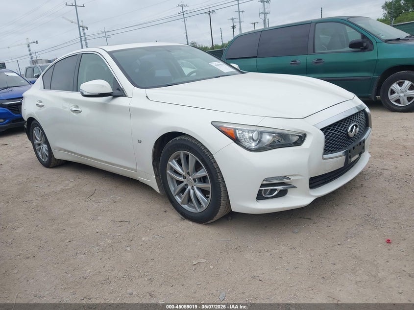 2015 Infiniti Q50 VIN JN1BV7AR0FM398928 IAAI salvage auction — REAR END, Salvage (Texas), sold $2,500 on 2026-07-29 (photo 1)