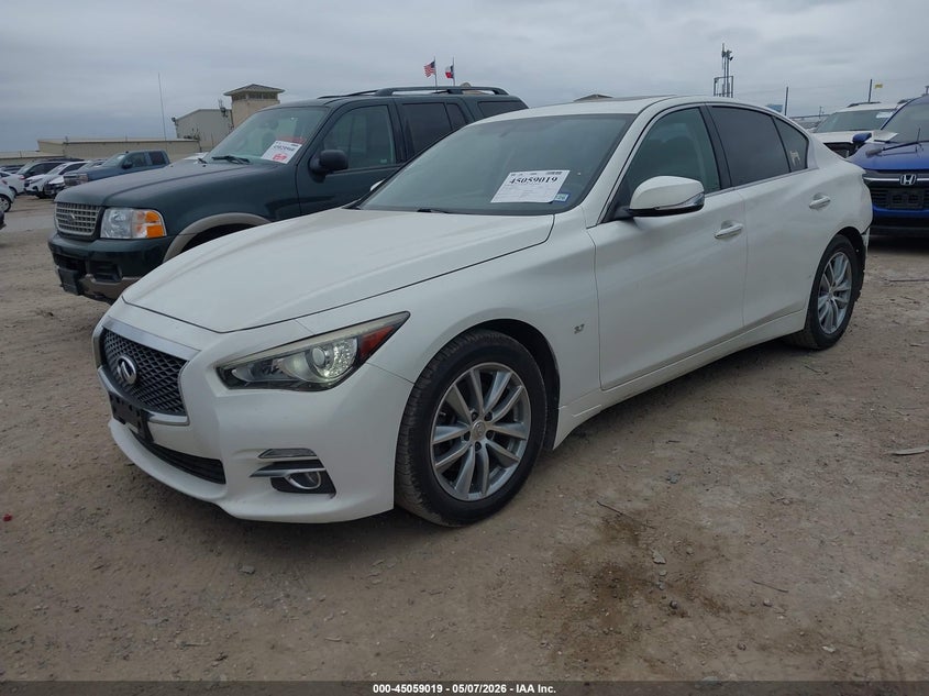 2015 Infiniti Q50 VIN JN1BV7AR0FM398928 IAAI salvage auction — REAR END, Salvage (Texas), sold $2,500 on 2026-07-29 (photo 2)
