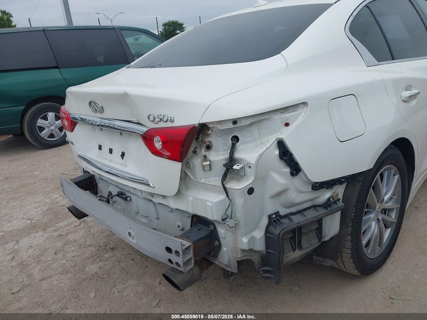 2015 Infiniti Q50 VIN JN1BV7AR0FM398928 IAAI salvage auction — REAR END, Salvage (Texas), sold $2,500 on 2026-07-29 (photo 6)