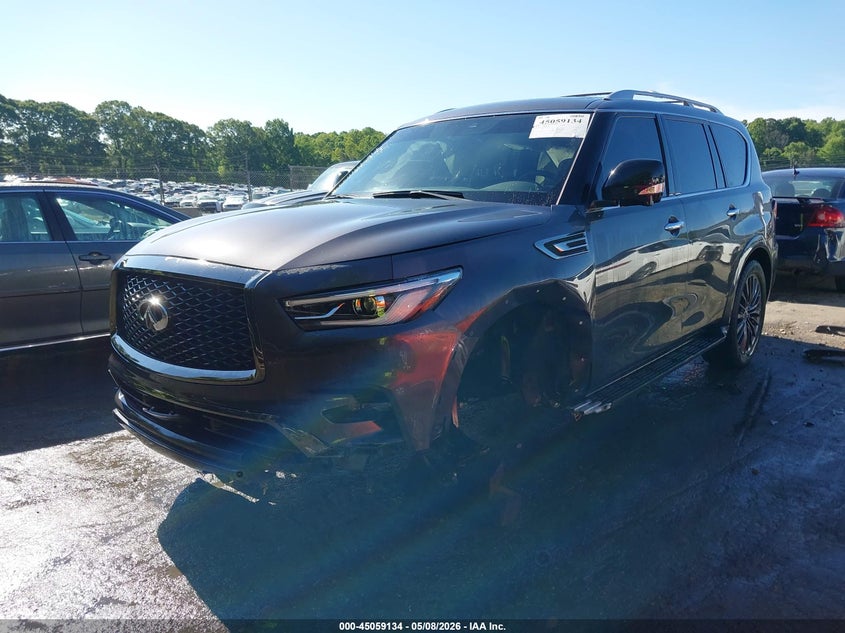 2024 Infiniti Qx80 VIN JN8AZ2BEXR9327226 IAAI salvage auction — LEFT FRONT, Salvage (North Carolina), sold $19,100 on 2026-07-30 (photo 2)