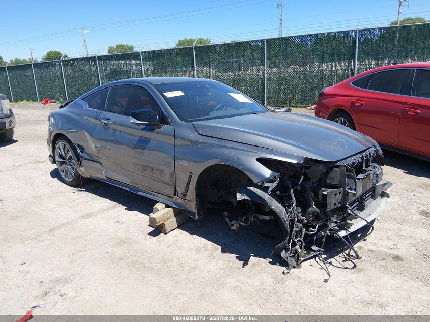 2019 Infiniti Q60 VIN JN1FV7ELXKM440989 IAAI salvage auction — FRONT & REAR, Salvage (Kansas), sold $4,150 on 2026-07-24 (photo 1)
