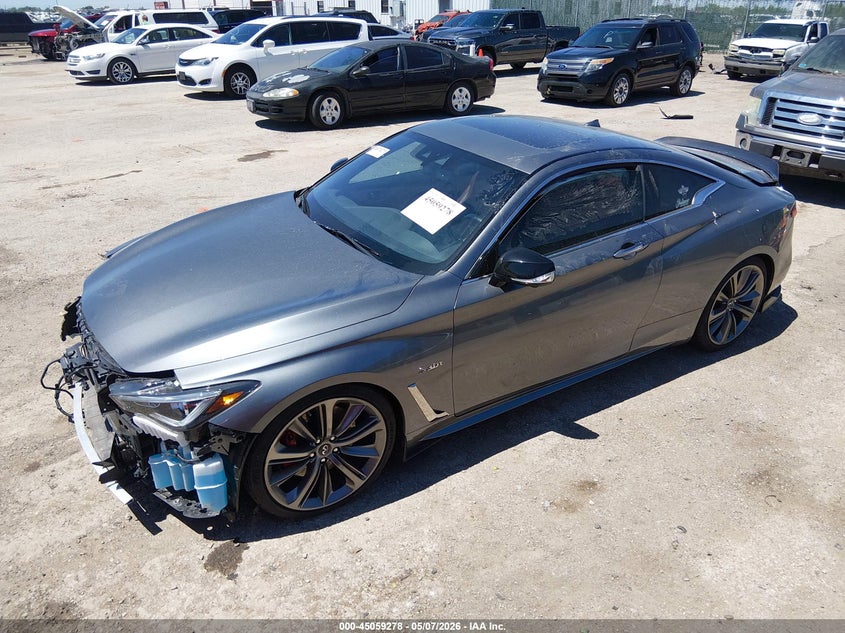 2019 Infiniti Q60 VIN JN1FV7ELXKM440989 IAAI salvage auction — FRONT & REAR, Salvage (Kansas), sold $4,150 on 2026-07-24 (photo 2)