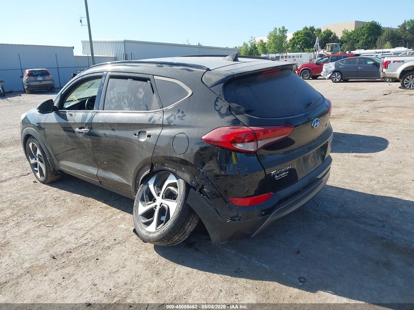 2016 Hyundai Tucson VIN KM8J33A23GU255088 IAAI salvage auction — LEFT REAR, Clear (Oklahoma), sold $1,825 on 2026-07-22 (photo 3)