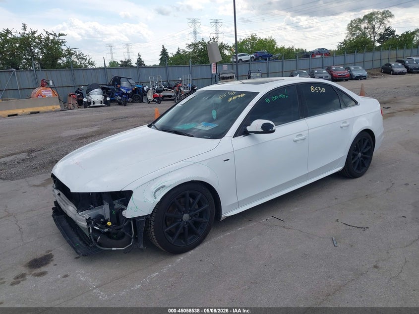 2015 Audi A4 VIN WAUBFAFL4FN006262 IAAI salvage auction — FRONT & REAR, Salvage (Illinois), sold $625 on 2026-07-13 (photo 2)