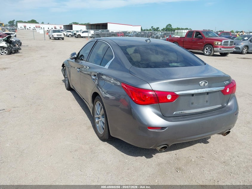 2014 Infiniti Q50 VIN JN1BV7AP2EM683045 IAAI salvage auction — FRONT END, Salvage (Texas), sold $1,700 on 2026-07-14 (photo 3)