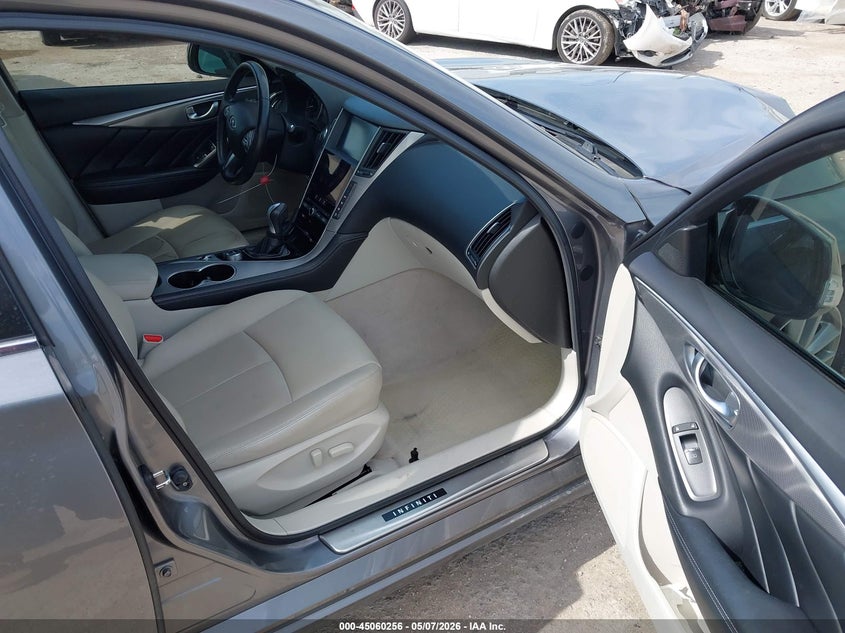 2014 Infiniti Q50 VIN JN1BV7AP2EM683045 IAAI salvage auction — FRONT END, Salvage (Texas), sold $1,700 on 2026-07-14 (photo 5)