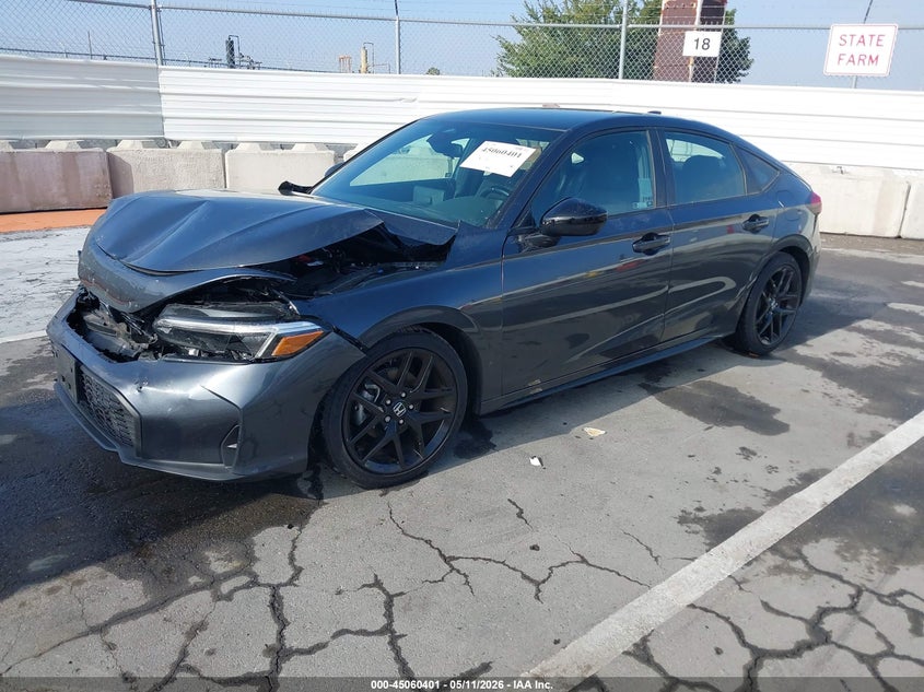 2025 Honda Civic VIN 19XFL2H87SE026810 IAAI salvage auction — FRONT & REAR, Salvage (California), sold $7,100 on 2026-07-19 (photo 2)