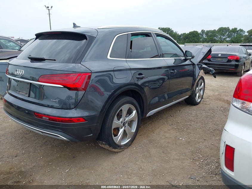 2021 Audi Q5 VIN WA1BAAFY0M2132320 IAAI salvage auction — RIGHT FRONT, Salvage (Texas), sold $5,250 on 2026-07-21 (photo 4)