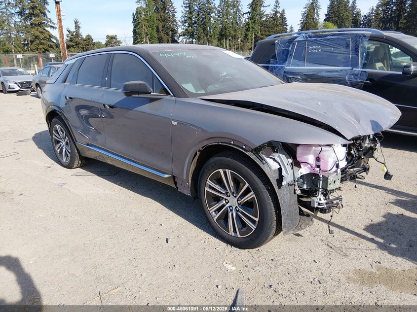 2025 Cadillac Lyriq VIN 1GYKPRRL0SZ300877 IAAI salvage auction — FRONT END, Bill Of Sale (Washington), sold $21,000 on 2026-07-09 (photo 1)
