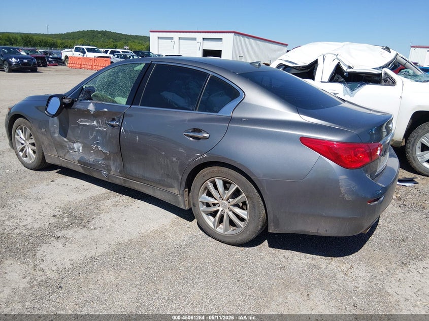 2014 Infiniti Q50 VIN JN1BV7AP9EM693197 IAAI salvage auction — LEFT SIDE, Clear (Oklahoma), sold $1,550 on 2026-07-28 (photo 3)