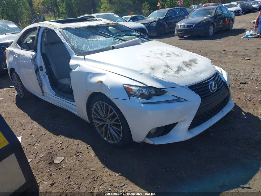 2014 Lexus Is VIN JTHCF1D28E5011639 IAAI salvage auction — ROLLOVER, Mv-907A (New York), sold $725 on 2026-07-14 (photo 1)