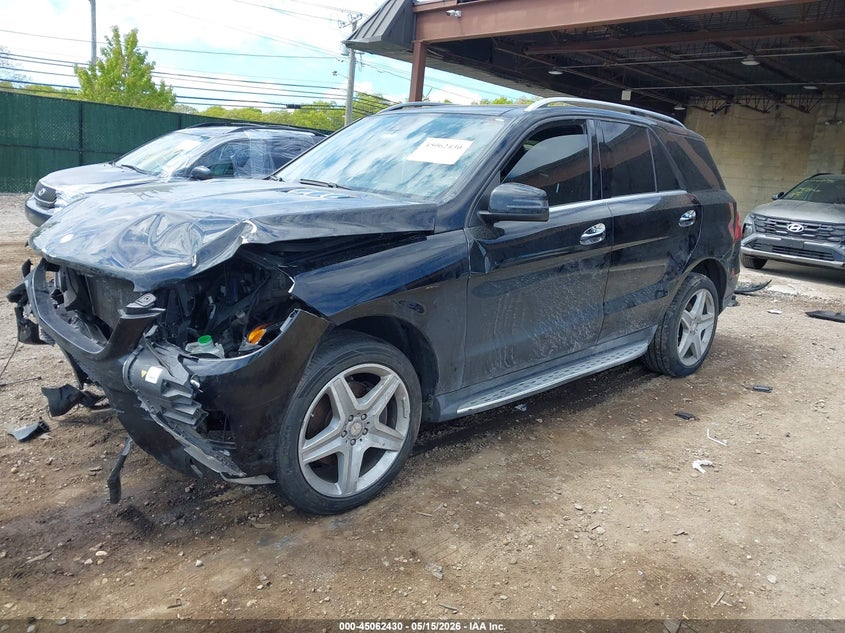 2015 Mercedes-benz M-klasse VIN 4JGDA5GB5FA529218 IAAI salvage auction — FRONT END, Wait Title, sold $2,100 on 2026-08-14 (photo 2)
