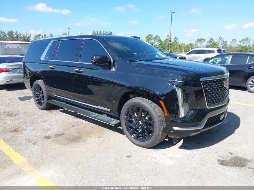 2025 Cadillac Escalade VIN 1GYS9LRL5SR330982 IAAI salvage auction — ENGINE BURN, Rebuildable (Florida), sold $59,750 on 2026-07-27 (photo 1)