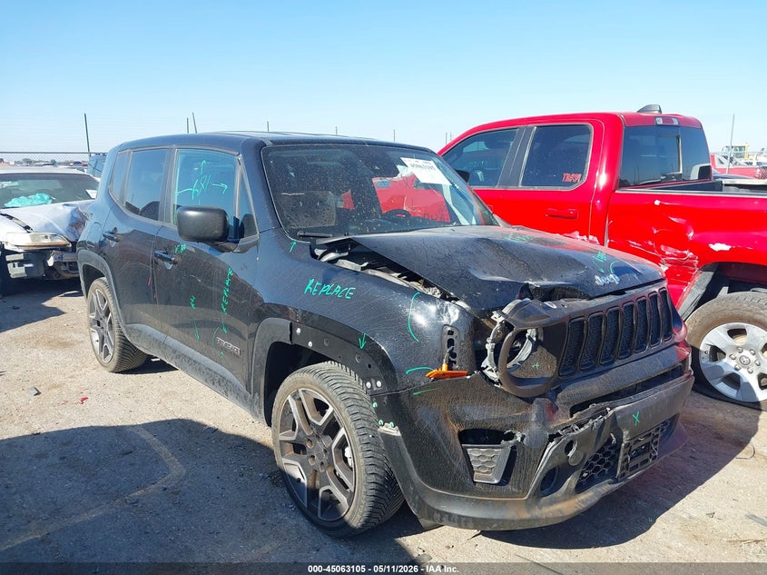 2021 Jeep Renegade VIN ZACNJCAB3MPM40859 IAAI salvage auction — FRONT END, Original (Texas), sold $2,200 on 2026-07-28 (photo 1)