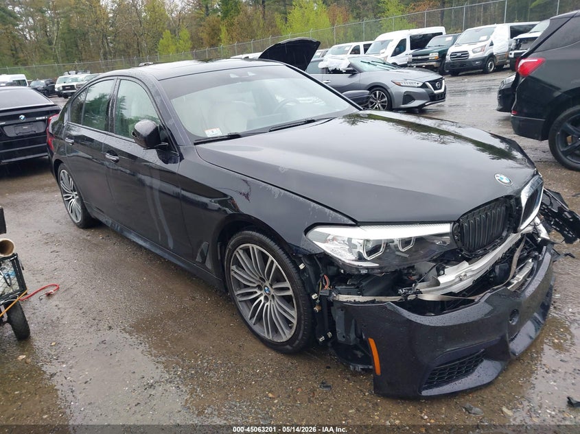 2018 BMW 5er VIN WBAJE7C50JWC56367 IAAI salvage auction — FRONT END, Salvage (Massachusetts), sold $12,650 on 2026-07-17 (photo 1)