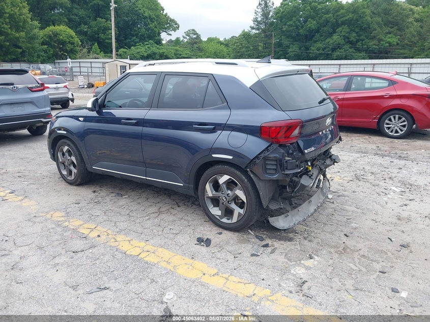 2022 Hyundai Venue VIN KMHRC8A30NU152796 IAAI salvage auction — REAR END, Salvage (Georgia), sold $3,050 on 2026-07-22 (photo 3)