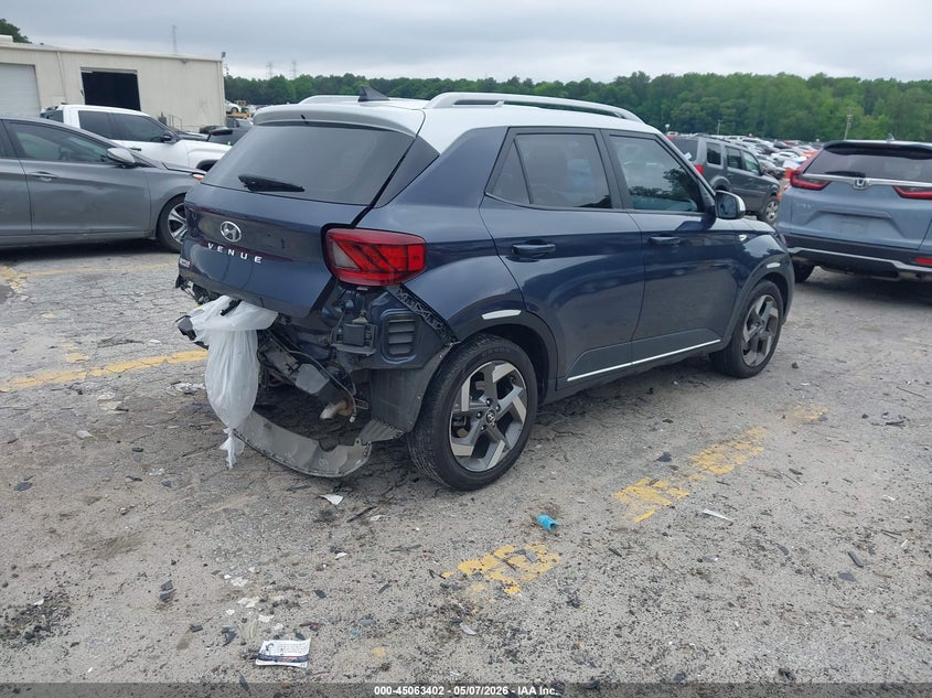 2022 Hyundai Venue VIN KMHRC8A30NU152796 IAAI salvage auction — REAR END, Salvage (Georgia), sold $3,050 on 2026-07-22 (photo 4)