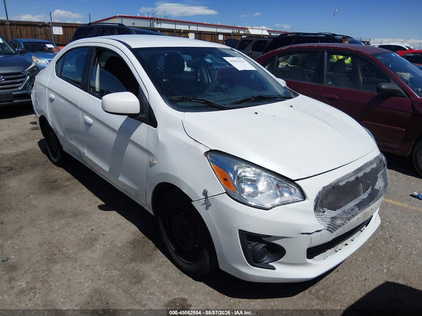 2017 Mitsubishi Mirage VIN ML32F3FJXHH002640 IAAI salvage auction — FRONT & REAR, Original (Texas), sold $300 on 2026-07-14 (photo 1)