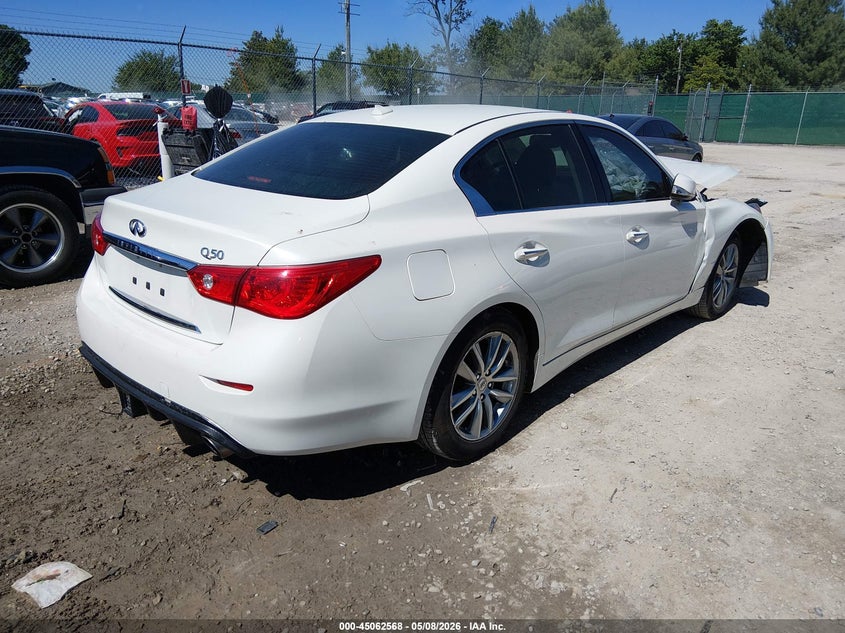 2017 Infiniti Q50 VIN JN1EV7AP0HM730042 IAAI salvage auction — FRONT END, Salvage (Idaho), sold $1,950 on 2026-07-29 (photo 4)