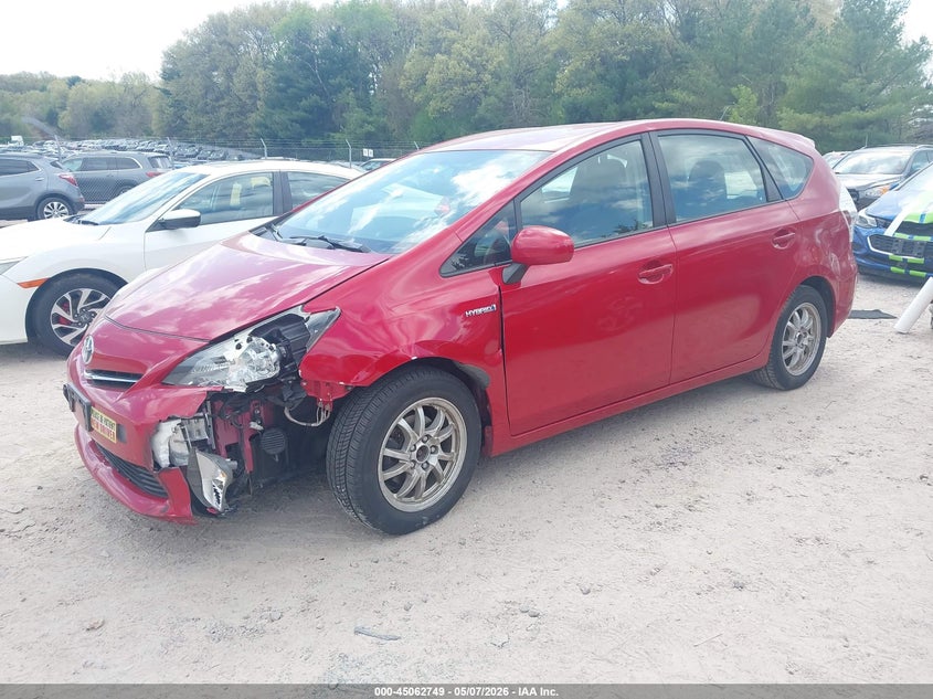 2012 Toyota Prius v VIN JTDZN3EU6C3049941 IAAI salvage auction — TRANSMISSION, Clear (Wisconsin), sold $25 on 2026-07-29 (photo 2)