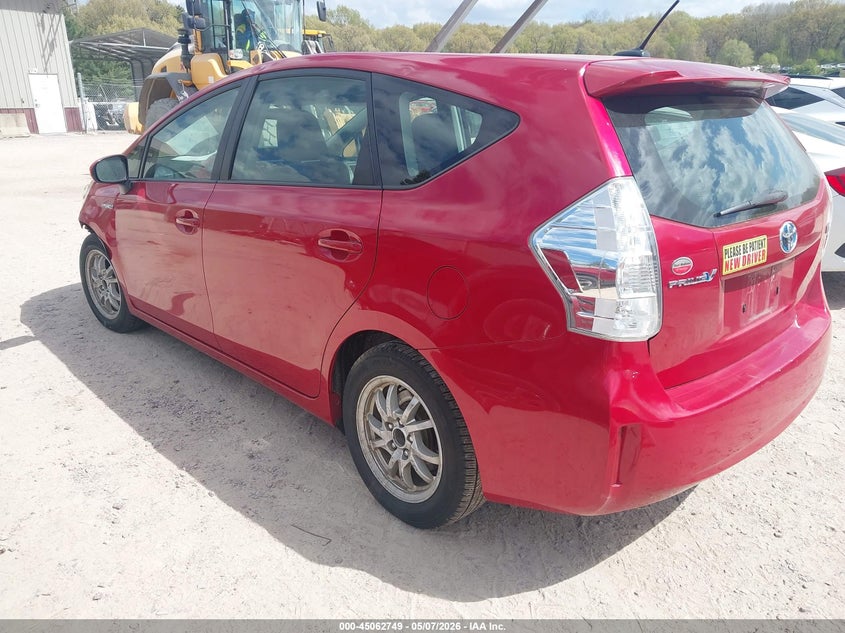2012 Toyota Prius v VIN JTDZN3EU6C3049941 IAAI salvage auction — TRANSMISSION, Clear (Wisconsin), sold $25 on 2026-07-29 (photo 3)