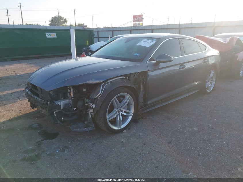 2018 Audi A5 VIN WAUENCF51JA005485 IAAI salvage auction — LEFT FRONT, Salvage Title, sold $5,100 on 2026-07-09 (photo 2)
