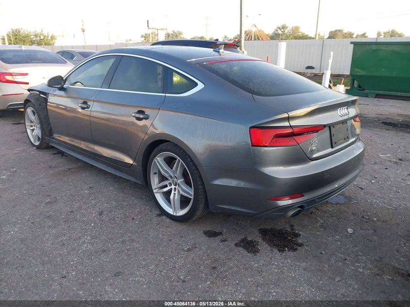 2018 Audi A5 VIN WAUENCF51JA005485 IAAI salvage auction — LEFT FRONT, Salvage Title, sold $5,100 on 2026-07-09 (photo 3)