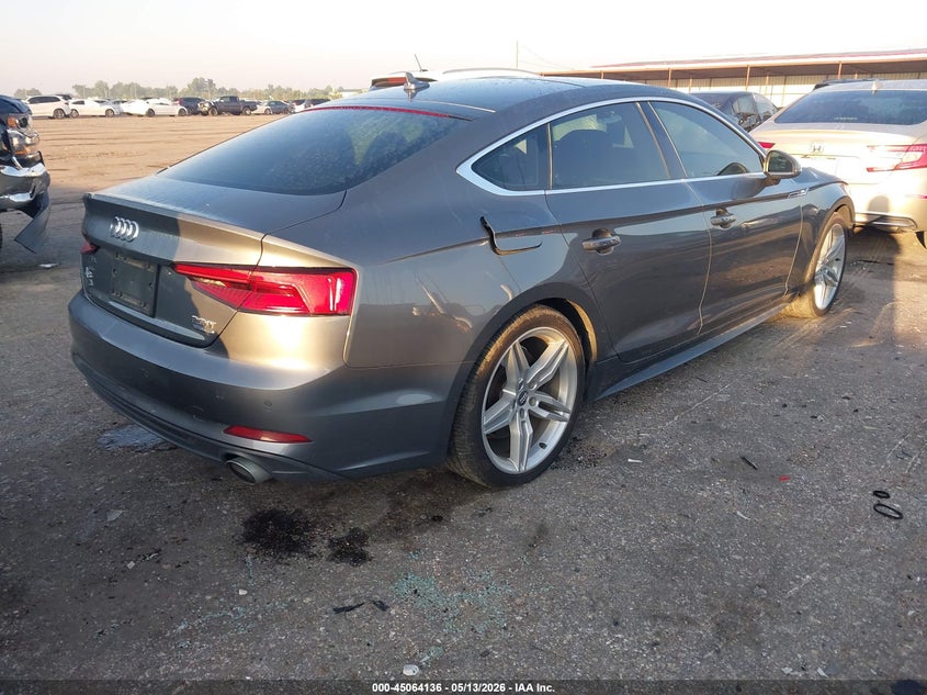 2018 Audi A5 VIN WAUENCF51JA005485 IAAI salvage auction — LEFT FRONT, Salvage Title, sold $5,100 on 2026-07-09 (photo 4)
