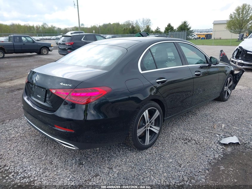 2025 Mercedes-benz C-klasse VIN W1KAF4HB5SR287971 IAAI salvage auction — FRONT END, Salvage Title, sold $18,600 on 2026-08-21 (photo 4)