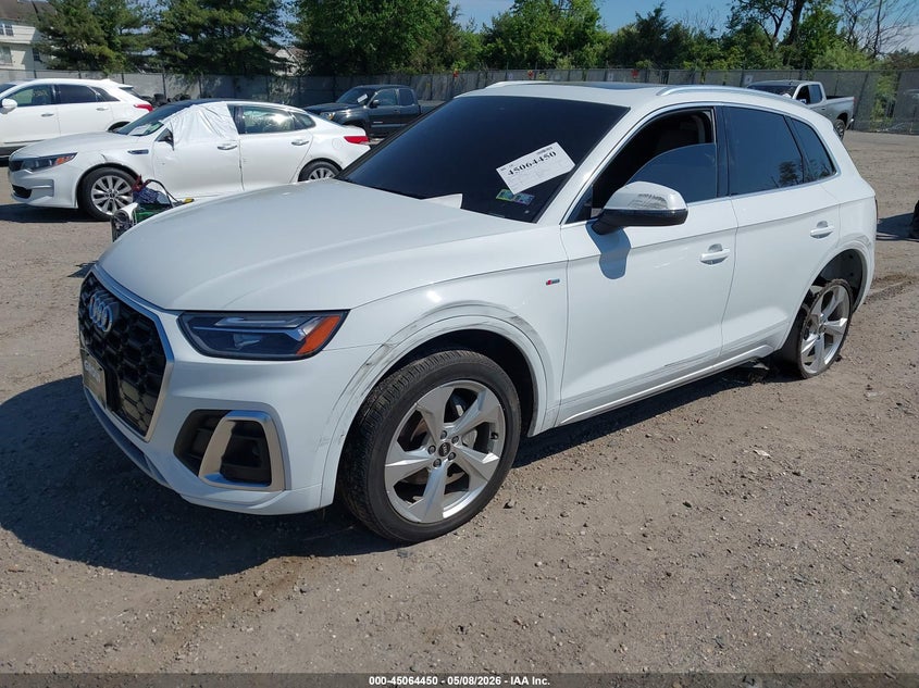 2023 Audi Q5 VIN WA1EAAFYXP2145982 IAAI salvage auction — LEFT REAR, Wait Title, sold $12,200 on 2026-09-11 (photo 2)