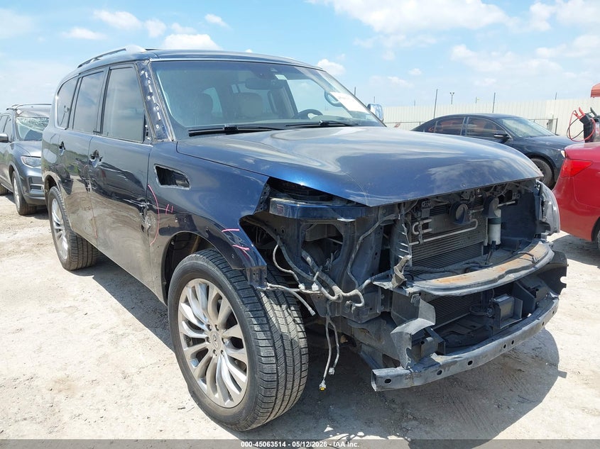 2017 Infiniti Qx80 VIN JN8AZ2NE7H9158762 IAAI salvage auction — FRONT & REAR, Original (Texas), sold $25 on 2026-07-29 (photo 1)
