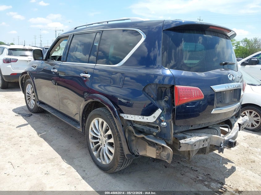 2017 Infiniti Qx80 VIN JN8AZ2NE7H9158762 IAAI salvage auction — FRONT & REAR, Original (Texas), sold $25 on 2026-07-29 (photo 3)