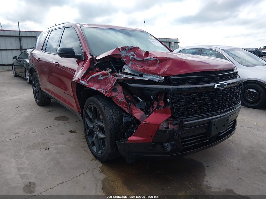 2025 Chevrolet Traverse VIN 1GNERLRS5SJ184261 IAAI salvage auction — FRONT END, Original (Texas), sold $16,100 on 2026-07-28 (photo 1)