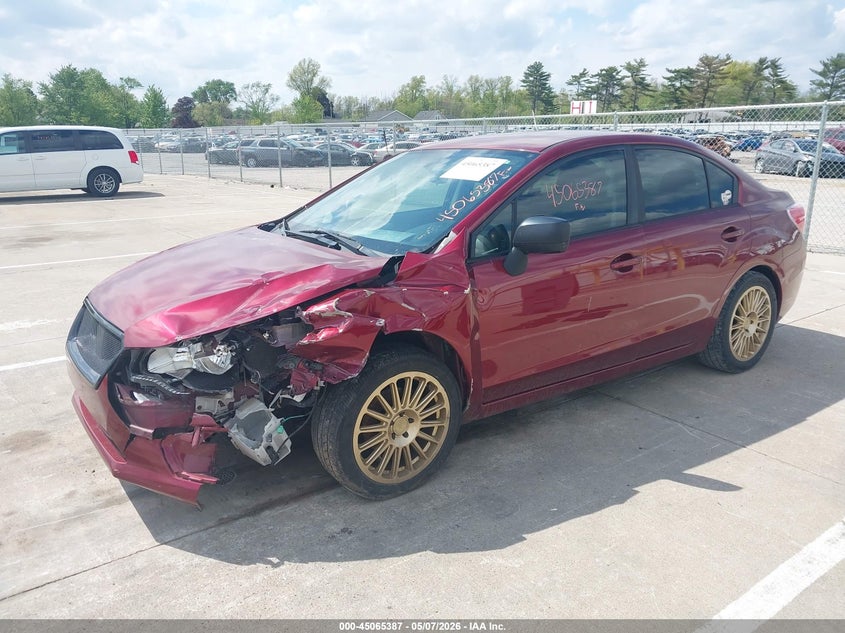 2012 Subaru Impreza VIN JF1GJAA60CH011791 IAAI salvage auction — LEFT FRONT, Clear (Indiana), sold $325 on 2026-07-31 (photo 2)
