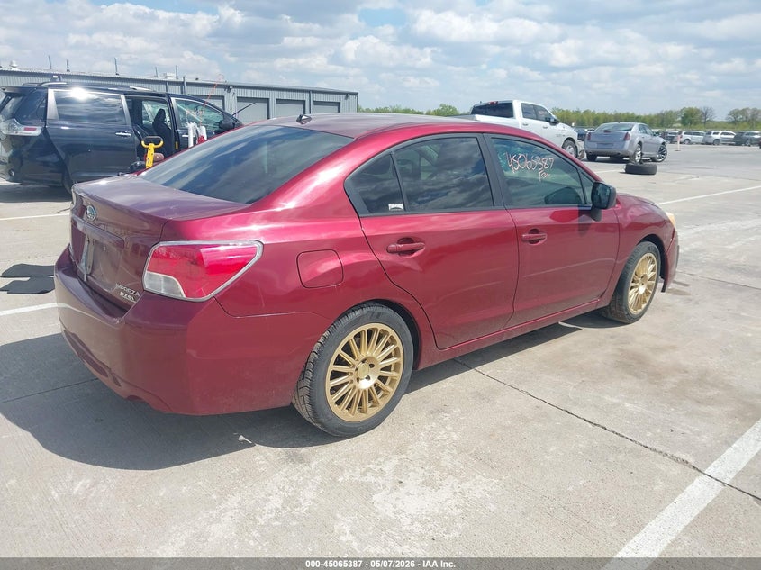 2012 Subaru Impreza VIN JF1GJAA60CH011791 IAAI salvage auction — LEFT FRONT, Clear (Indiana), sold $325 on 2026-07-31 (photo 4)