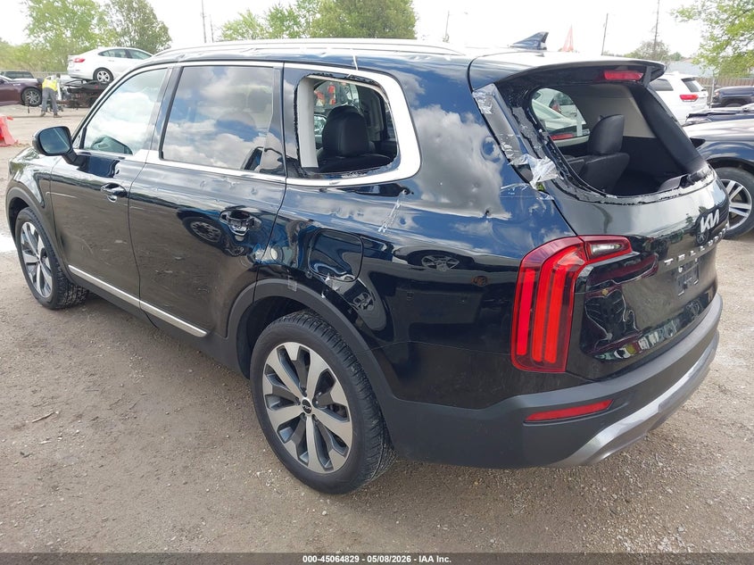 2022 Kia Telluride VIN 5XYP34HC8NG316730 IAAI salvage auction — HAIL, Salvage (Illinois), sold $8,900 on 2026-07-07 (photo 3)