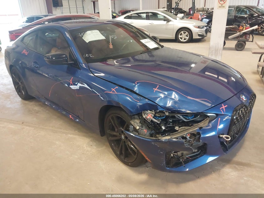 2022 BMW 4er VIN WBA53AP06NCJ39349 IAAI salvage auction — FRONT END, Original (Texas), sold $16,675 on 2026-07-08 (photo 1)